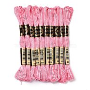 10 Skeins 6-Ply Polyester Embroidery Floss, Cross Stitch Threads, Segment Dyed, Hot Pink, 0.5mm, about 8.75 Yards(8m)/skein(OCOR-K006-A09)