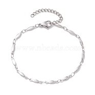 304 Stainless Steel Oval Link Chain Bracelets for Women Men, Stainless Steel Color, 7-1/8 inch(18.2cm)(BJEW-JB10271)