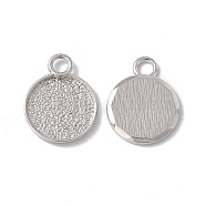 Rack Plating Alloy Pendant Cabochon Settings, Cadmium Free & Lead Free, Flat Round, Platinum, Tray: 19.5mm, 28x22x2.5mm, Hole: 4.5mm, (FIND-I030-09P)