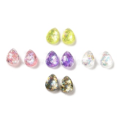 Resin Imitation Opal Cabochons, Single Face Faceted, Teardrop, Mixed Color, 8x6x4mm(RESI-H148-11)