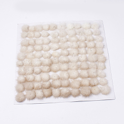 Faux Mink Fur Ball Decoration, Pom Pom Ball, For DIY Craft, Antique White, 3~3.5cm, about 80pcs/board(FIND-S267-3.5cm-14)