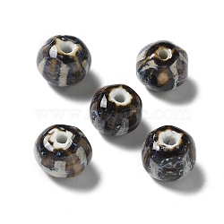 Handmade Porcelain Beads, Rondelle, Coffee, 12~12.5x10mm, Hole: 2.5mm(PORC-L080-H19)