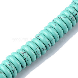 Synthetic Turquoise Beads Strands, Disc, 12x3.5~4mm, Hole: 1.4mm, about 51pcs/strand, 7.48~8.19 inch(19~20.8cm)(G-F743-06N)