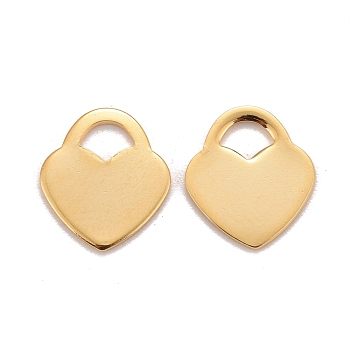 201 Stainless Steel Pendants, Heart, Real 24k Gold Plated, 12x10.5x0.8mm, Hole: 2.7x2.9mm