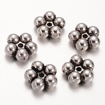 CCB Plastic Beads, Flower, Antique Silver, 20x8mm, Hole: 3mm