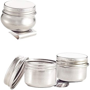 Stainless Steel Colour Modulation Bead Containers, Column, Stainless Steel Color, 2pcs/set