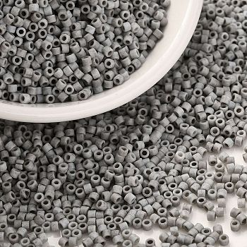 Cylinder Seed Beads, Frosted Colors, Uniform Size, Gray, 2x1.3~1.5mm, Hole: 0.8~1mm, about 888pcs/10g