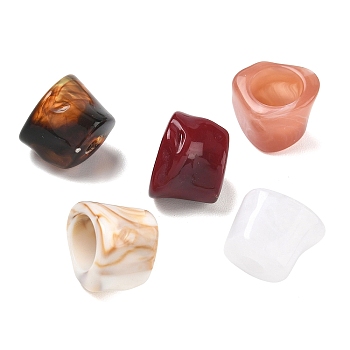 Nuggets Acrylic European Beads, Imitation Gemstone Large Hole Beads, Mixed Color, 16x20x18mm, Hole: 5mm