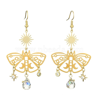 Clear Butterfly 201 Stainless Steel Earrings