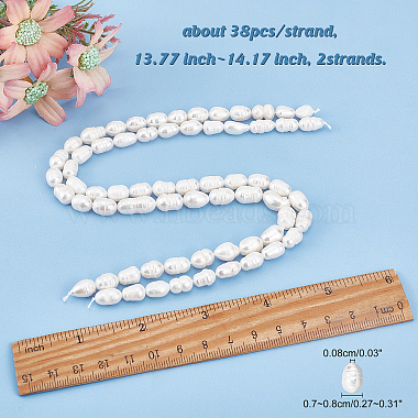 2 Strands Grade B Natural Cultured Freshwater Pearl Beads Strands(PEAR-NB0001-26)-6
