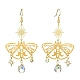 201 Stainless Steel Butterfly Chandelier Earrings with Brass Pins(EJEW-TA00388)-1
