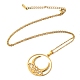 201 Stainless Steel Moon Pendant Necklace with Cable Chains(NJEW-Q317-32G)-1
