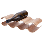 Wood Wine Rack Storage Shelf, Wavy Shape Holders, Peru, 420x156x100mm(ODIS-WH0030-328A)
