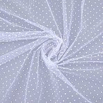 Polyester Polka Dot Mesh Fabric, for Garment Accessories, White, 1600mm, 1 yard/pc(DIY-WH20081-046B)