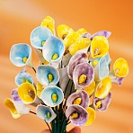 Ceramic Calla Lily Flower Stems with Iron Stem, Decorative Artificial Floral Picks for Vases & Home Decor, Mixed Color, 285~290mm(PR-CBAD4A8-02)