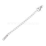 304 Stainless Steel Chain Extender with Teardrop Charms, Stainless Steel Color, 73mm(STAS-G383-08P)