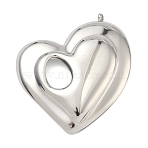 304 Stainless Steel Big Pendants, Heart Charms, Stainless Steel Color, 54x49x6mm, Hole: 2.5mm and 10x13mm(STAS-Z192-06P)