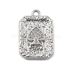 Brass Micro Pave Cubic Zirconia Pendants, Cadmium Free & Nickel Free & Lead Free, Playing Card Charms, Peach, 17x11x2mm, Hole: 1.4mm(KK-D283-30P-03)