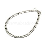 Tarnish Resistant 304 Stainless Steel Curb Chain/Twisted Chain Bracelet Making, with Lobster Claw Clasps, Stainless Steel Color, 8-1/4 inch(210mm), 5mm(STAS-A028-N121P)