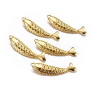 Tibetan Style Alloy Fish Big Pendants, Lead Free and Cadmium Free, Golden, about 70mm long, 18mm wide, 6mm thick, hole: 4mm(X-EA13537Y-G)
