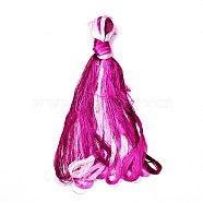 Real Silk Embroidery Threads, Friendship Bracelets String, 8 Colors, Gradient color, Medium Violet Red, 1mm, 20m/bundle, 8 bundles/set(OCOR-D012-01M)