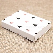 Kraft Paper Boxes and Earring Jewelry Display Cards, Packaging Boxes, with Tree Pattern, White, Folded Box Size: 7.3x5.4x1.2cm, Display Card: 6.5x5x0.05cm(CON-L015-A02)
