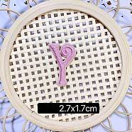 (Clearance Sale)Computerized Embroidery Cloth Self Adhesive Patches, Stick on Patch, Costume Accessories, Letter, Pink, Y:27x17mm(FIND-TAC0002-01Y)