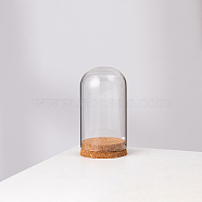 High Borosilicate Glass Dome Cover, Decorative Display Case, Cloche Bell Jar Terrarium with Wood Cork Base, Clear, 60x100mm(DJEW-PW0001-23B-01)