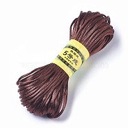Korean Polyester Cord, Chinese Knotting Cord, Rattail Satin Cord, Saddle Brown, 2.5mm, about 21.87 yards(20m)/bundle(NWIR-WH0004-09)