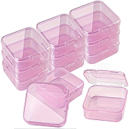 Square Plastic Bead Containers with Hinged Lid, Pearl Pink, 5.5x5.5x2cm(PW-WG65EE9-02)