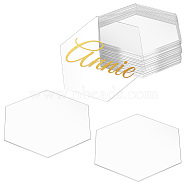 Acrylic Blank Place Card, Table Number Card, Hexagon, 69x79.5x1mm(DIY-WH0430-614C)