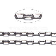Brass Cable Chains, Diamond Cut Chains, Unwelded, Faceted, with Spool, Oval, Cadmium Free & Lead Free, Gunmetal, 3x1.5x0.45mm, about 301.83 Feet(92m)/roll(CHC009Y-B)