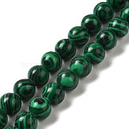 Synthetic Malachite Dyed Beads Strands, Round, Dark Green, 8mm, Hole: 1.2mm, about 47~48pcs/strand, 14.96''~15.16''(38~38.5cm)(G-P507-02A-08)