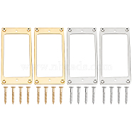 2Sets 2 Colors Alloy Humbucker Cover Guitar Pickup Frame Mounting Ring, Musical Instrument Accessories, Rectangle, Mixed Color, 92x46x2mm, Hole: 3.5mm, 1set/color(AJEW-FG0001-81)