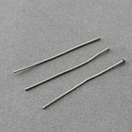 304 Stainless Steel Flat Head Pins, Stainless Steel Color, 40x0.7mm, Head: 1.6mm(STAS-R046-40mm)