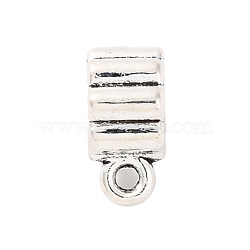 Tibetan Style Alloy Pendants, Lead Free & Cadmium Free, Column with Wave Charms, Antique Silver, 11x8x5x5.5mm, Hole: 1.8mm(TIBE-M004-11AS)