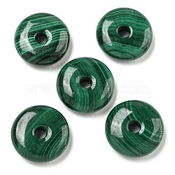 Natural Malachite Donut/Pi Disc Charms, 15x5mm, Hole: 3mm(G-E557-15A)