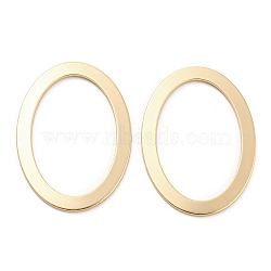 Brass Linking Rings, Oval Connector, Real 18K Gold Plated, 33x24x1mm(KK-Q789-55G)