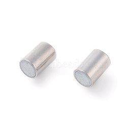 Brass Magnetic Clasps, Column, Platinum, 20x7mm, Hole: 6mm, 5pcs/bag(KK-TAC0002-16B)