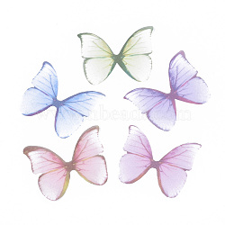 Two Tone Polyester Fabric Wings Crafts Decoration, for DIY Jewelry Crafts Earring Necklace Hair Clip Decoration, Butterfly, Mixed Color, 37x46mm(FIND-S322-012D)
