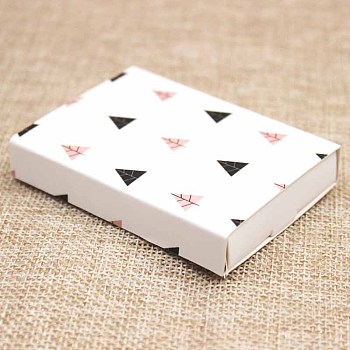 Kraft Paper Boxes and Earring Jewelry Display Cards, Packaging Boxes, with Tree Pattern, White, Folded Box Size: 7.3x5.4x1.2cm, Display Card: 6.5x5x0.05cm