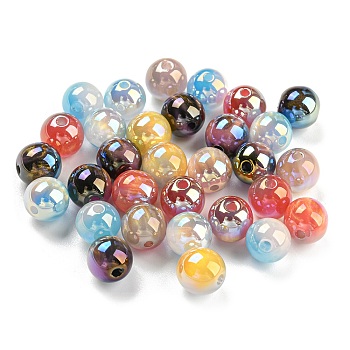 Opaque Acrylic Beads, Round, Mixed Color, 8mm, Hole: 1.8mm