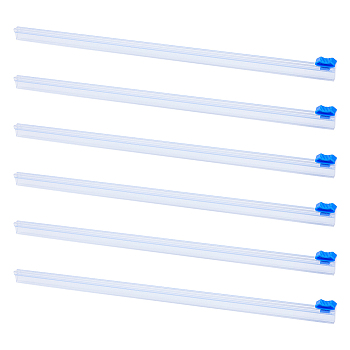 Plastic Reusable Cling Film Slide Cutter, for Food Wrap, Aluminum Foil and Wax Paper, Film Dispenser, Royal Blue, 380x9.5x23mm
