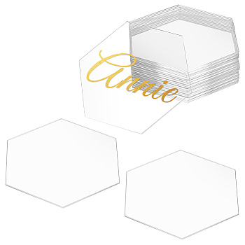 Acrylic Blank Place Card, Table Number Card, Hexagon, 69x79.5x1mm