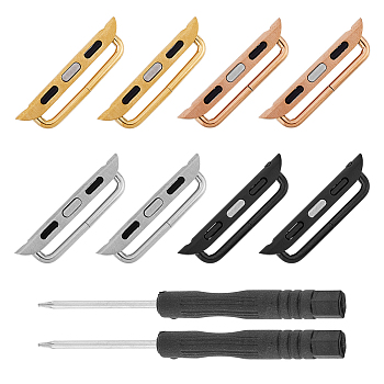 316 Stainless Steel Strap Connector, with Alloy Steel Screwdriver, Mixed Color, Connector: 8x32x3mm, 8pcs, Screwdriver: 78~82x7mm, 2pcs