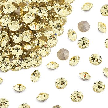 Preciosa&reg MAXIMA Crystal Round Stones, Czech Crystal, Dura Foiling, Round(431 11 615 Chaton), 80100 Jonquil, SS8/PP17(2.3~2.5mm)