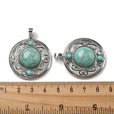 pendentifs synthétiques turquoise vert(G-Q158-03T)-3