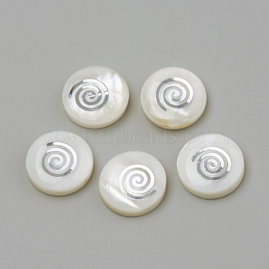 15mm Ivory Flat Round Freshwater Shell Beads