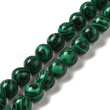 Dark Green Round Malachite Beads