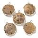 Pendentifs en agate druzy naturels électropliqués(G-A229-01B)-1